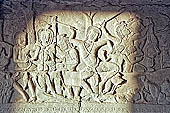 Angkor Wat temple, the bas-reliefs of the third enclosure. South Gallery Eastern Part the judgement of the dead by Yama